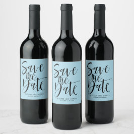 Etiqueta Para Botella De Vino Audaz caligrafía Black Azure moderno guardar la fe