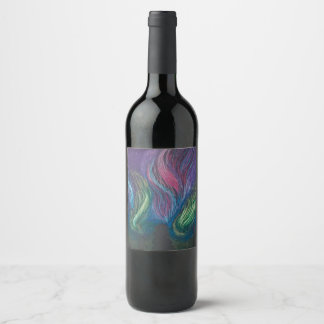 Etiqueta Para Botella De Vino Aurora Borealis