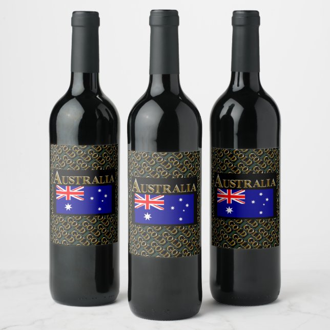 ETIQUETA PARA BOTELLA DE VINO AUSTRALIA (Botellas)