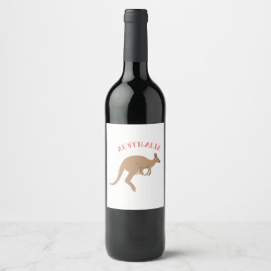 Etiqueta Para Botella De Vino Australia Kangaroo