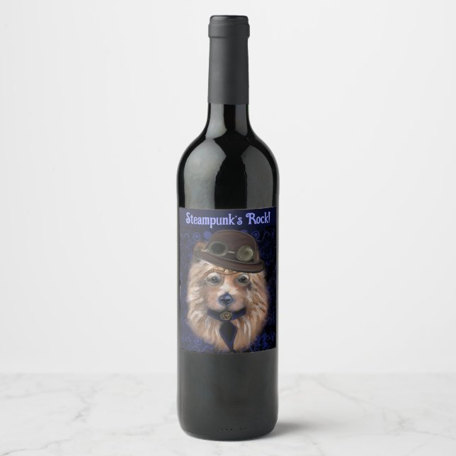 ETIQUETA PARA BOTELLA DE VINO AUSTRALIAN TERRIER (Anverso)
