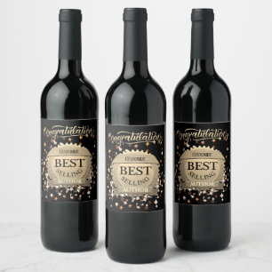 Etiqueta Para Botella De Vino Autor de mayor venta personalizado de oro