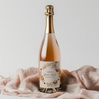 Etiqueta Para Botella De Vino Autumn Wildflower Watercolor Wine Label Set