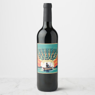 Etiqueta Para Botella De Vino Aventuras al aire libre con vibraciones pesqueras