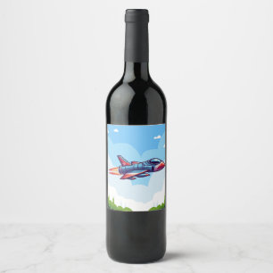 Etiqueta Para Botella De Vino avión/avión de combate