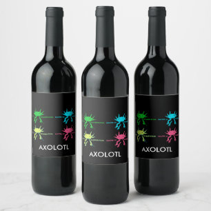 Etiqueta Para Botella De Vino axolotl