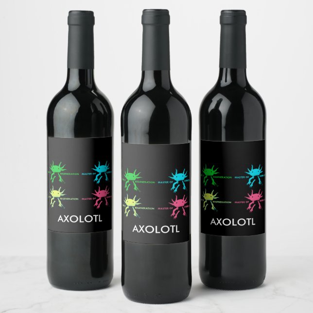Etiqueta Para Botella De Vino axolotl (Botellas)