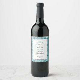 Etiqueta Para Botella De Vino Azul Huevo de Robin Botánico Real Festivo