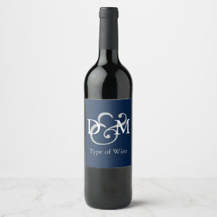 Etiqueta Para Botella De Vino Azul Noche Polar