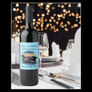 Etiqueta Para Botella De Vino Azul solar de los lomos