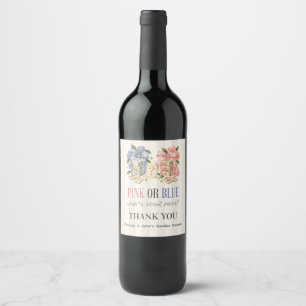 Etiqueta Para Botella De Vino Azulejos de Mahjong Rosa o Azul Revelación del Sex