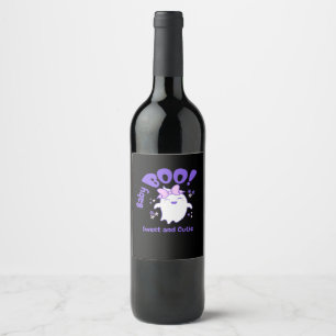 Etiqueta Para Botella De Vino ¡Baby Boo! Diseño Halloween Dulce Y Pequeño