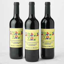 Etiqueta Para Botella De Vino Baby Shower de camiones