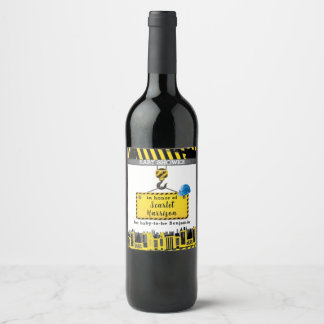 Etiqueta Para Botella De Vino Baby Shower en construcción