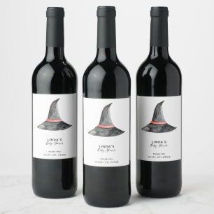 Etiqueta Para Botella De Vino Baby Shower Halloween otoño plato simple