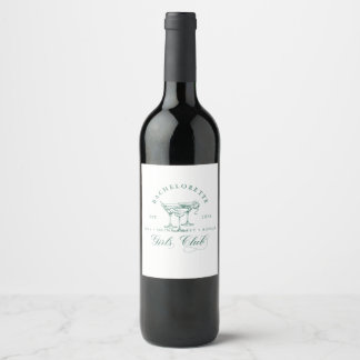 Etiqueta Para Botella De Vino Bachelorette Chica Etiqueta de vino del club