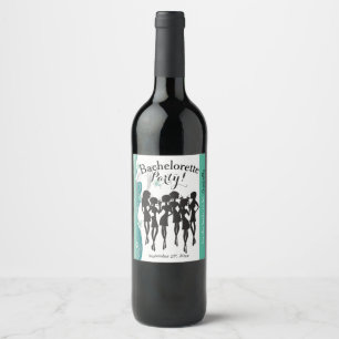 Etiqueta Para Botella De Vino Bachelorette Party Cocktail Chicas - Jade