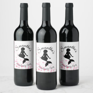 Etiqueta Para Botella De Vino Bachillerato de sirena corazón etiqueta de vino fi