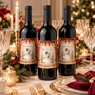 Etiqueta Para Botella De Vino Bailarina del Cascanueces teatro Navidad