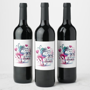 Etiqueta Para Botella De Vino Baile Retro Solo Una Chica Que Ama Bailar
