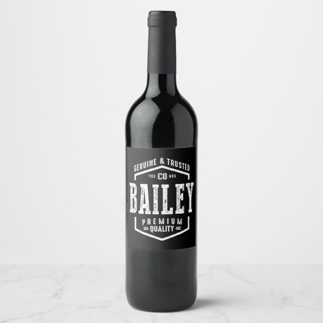 Etiqueta Para Botella De Vino Bailey (Anverso)