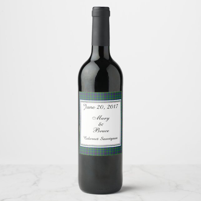 Etiqueta Para Botella De Vino Bailey Scottish Boda Wine Label (Anverso)