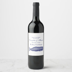 Etiqueta Para Botella De Vino Ballena del siglo XIX del vintage que dibuja N