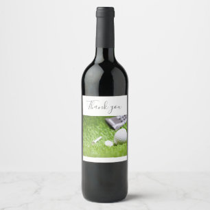 Etiqueta Para Botella De Vino Balón de golf y té Gracias