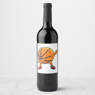 Etiqueta Para Botella De Vino Baloncesto Dabbing Ball Graciosos Niños Hombres De