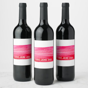 Etiqueta Para Botella De Vino Banda abstracta de acuarela roja