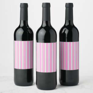 Etiqueta Para Botella De Vino Bandas modernas de neón rosado con efecto 3D