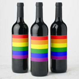 Etiqueta Para Botella De Vino Bandera arcoiris del orgullo gay