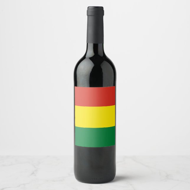 Etiqueta Para Botella De Vino Bandera de Bolivia (Anverso)