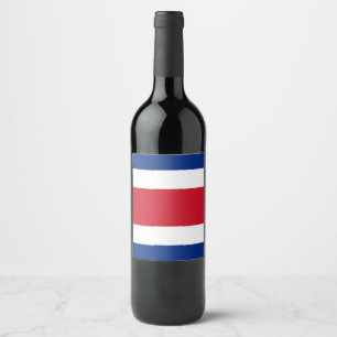 Etiqueta Para Botella De Vino Bandera de Costa Rica
