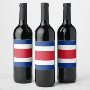 Etiqueta Para Botella De Vino Bandera de Costa Rica