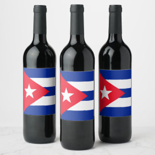 Etiqueta Para Botella De Vino Bandera de Cuba