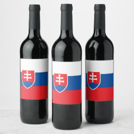 Etiqueta Para Botella De Vino Bandera de Eslovaquia