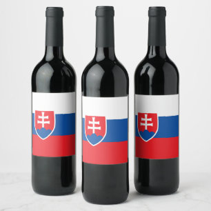 Etiqueta Para Botella De Vino Bandera de Eslovaquia