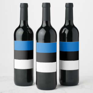 Etiqueta Para Botella De Vino Bandera de Estonia