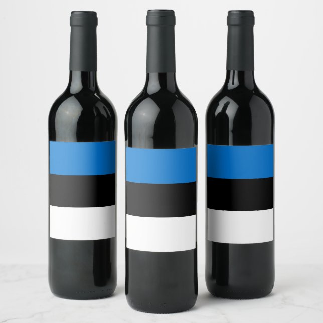 Etiqueta Para Botella De Vino Bandera de Estonia (Botellas)