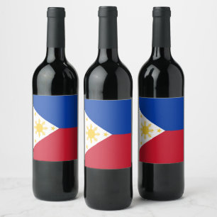 Etiqueta Para Botella De Vino Bandera de Filipinas