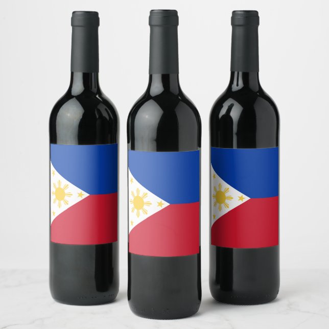 Etiqueta Para Botella De Vino Bandera de Filipinas (Botellas)