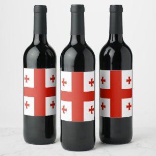 Etiqueta Para Botella De Vino Bandera de Georgia
