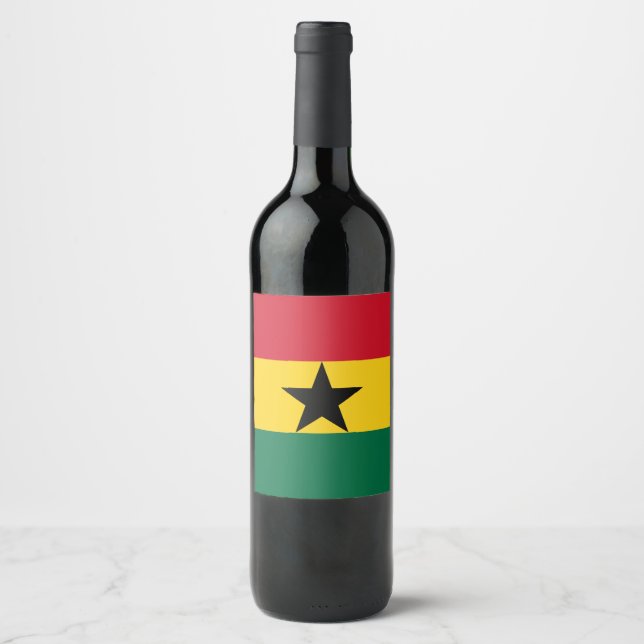 Etiqueta Para Botella De Vino Bandera de Ghana (Anverso)