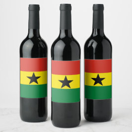 Etiqueta Para Botella De Vino Bandera de Ghana