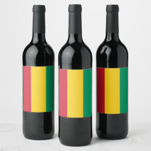 Etiqueta Para Botella De Vino Bandera de Guinea