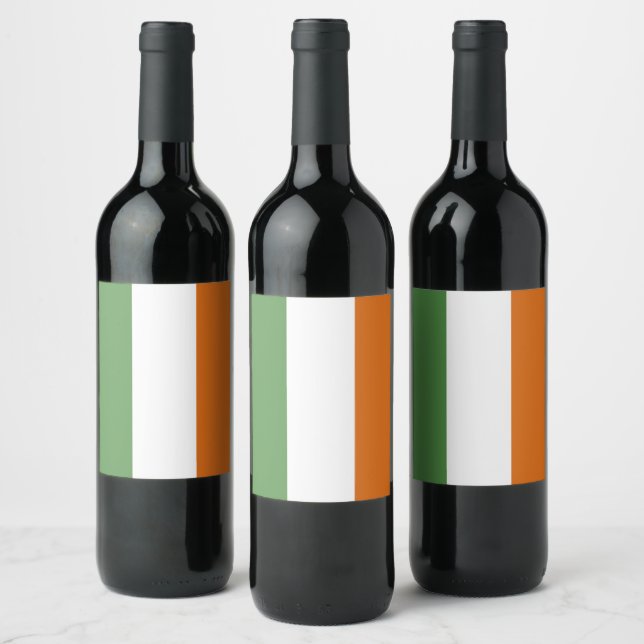 Etiqueta Para Botella De Vino Bandera de Irlanda (Botellas)