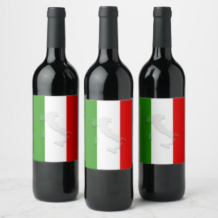 Etiqueta Para Botella De Vino Bandera de Italia