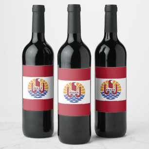 Etiqueta Para Botella De Vino bandera de la Polinesia Francesa