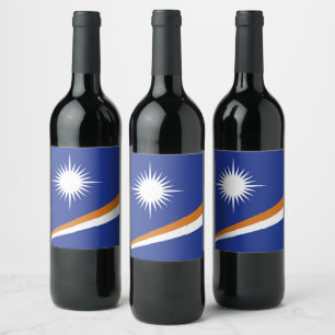 Etiqueta Para Botella De Vino Bandera de las Islas Marshall